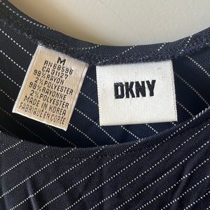 Donna Karen Tank. Fancy Black with White Pin Stripe